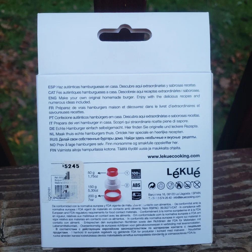 Lekue Burger Maker - My Burger Press - Salmon, Veggie, Regular Burgers